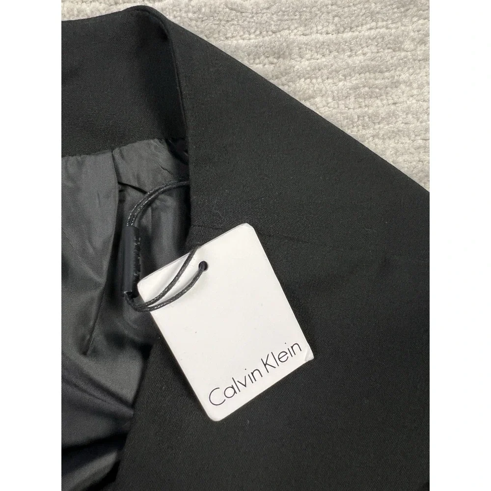 Calvin Klein Skirt‎ Womens 12 Black Faux Wrap Zip Pencil Polyester Blend NWT
